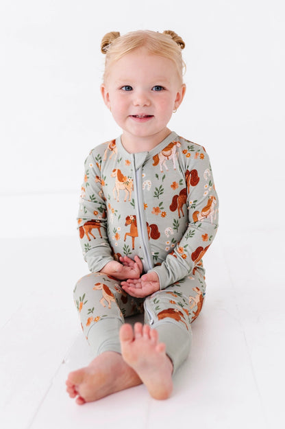 KIDS BAMBOO SLEEPER HORSIN AROUND