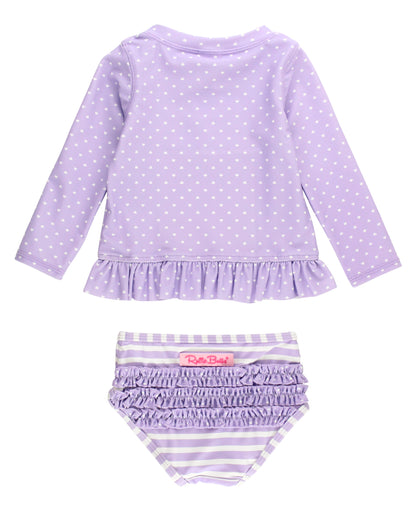 LAVENDER HEART LONG SLEEVE RASH GUARD