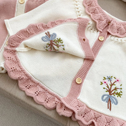 EMBROIDERED LONG-SLEEVED CARDIGAN