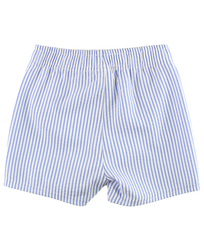 PERIWINKLE SEERSUCKER SWIM TRUNKS