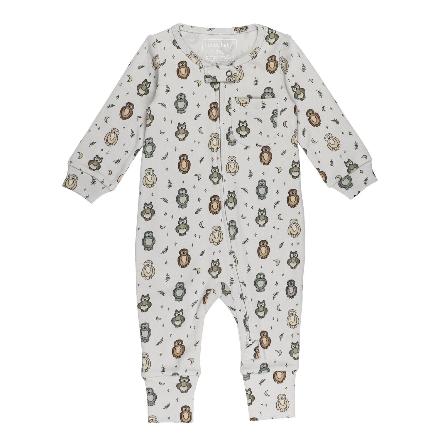 ORGANIC ZIPPER ROMPER - OWL HOO?