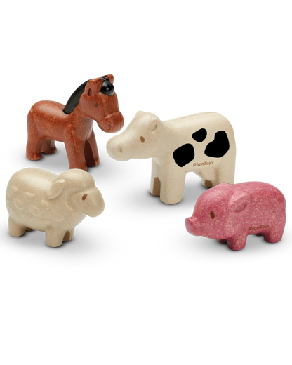 WOOD FARM ANIMALS SET