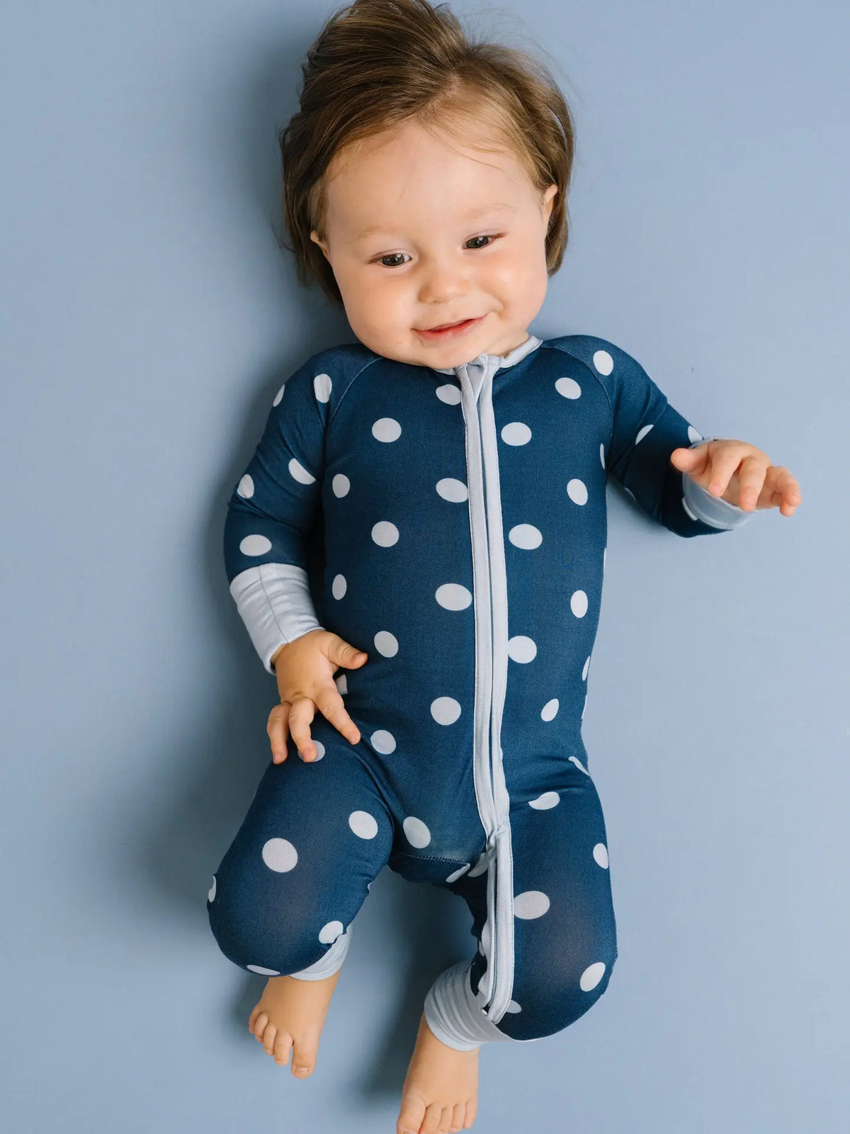 NAVY POLKADOT BAMBOO SLEEPER