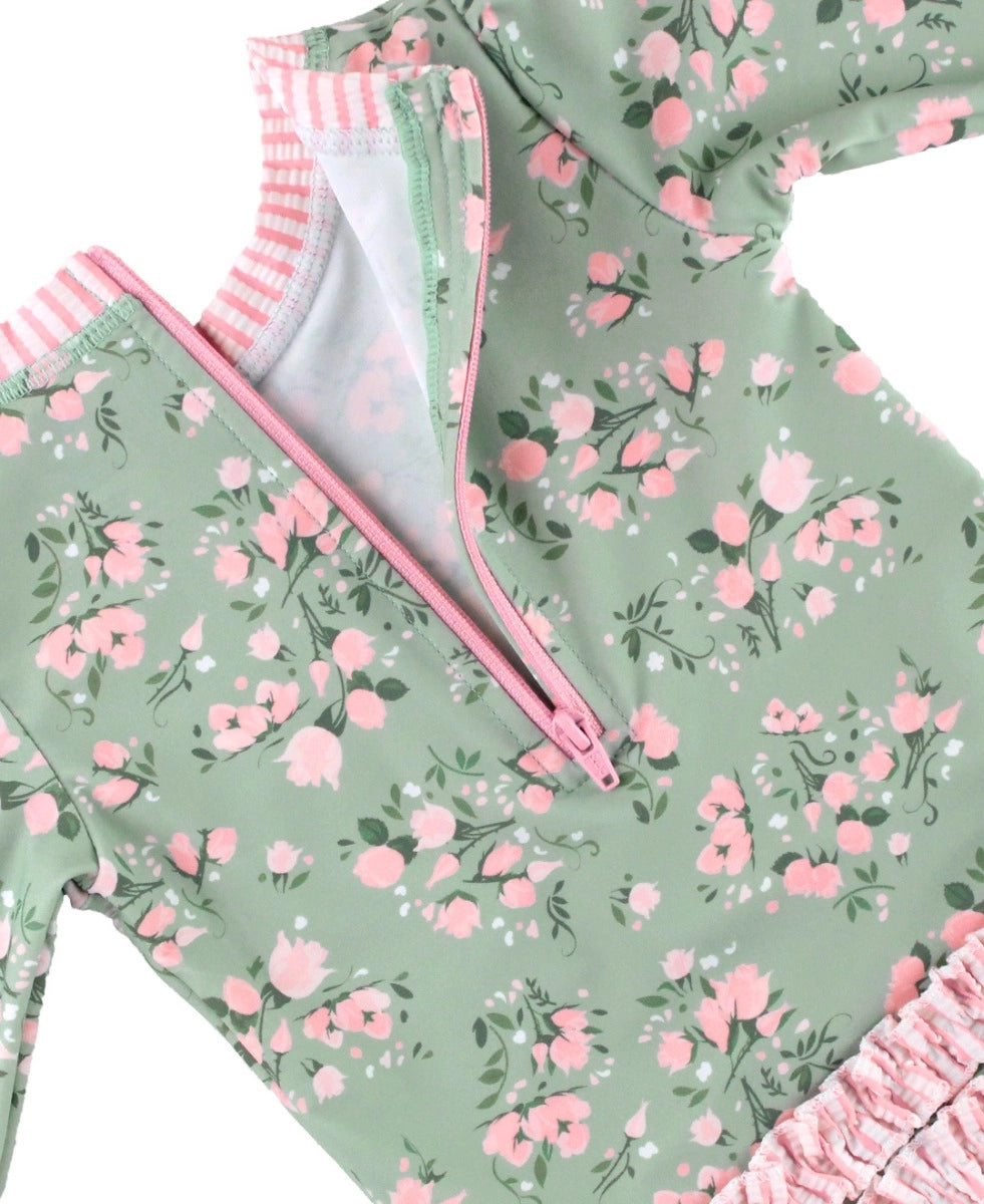 TEA ROSES LONG SLEEVE RASH GUARD