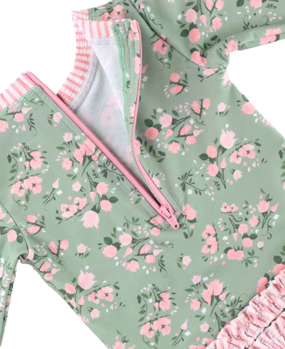 TEA ROSES LONG SLEEVE RASH GUARD