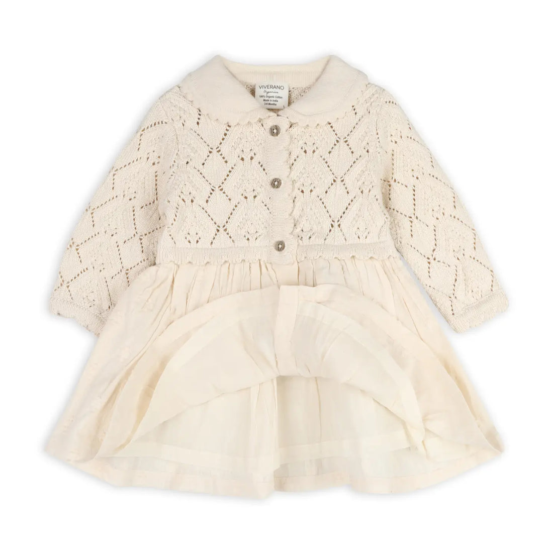 PHOEBE POINTELLE KNIT SWEATER DRESS