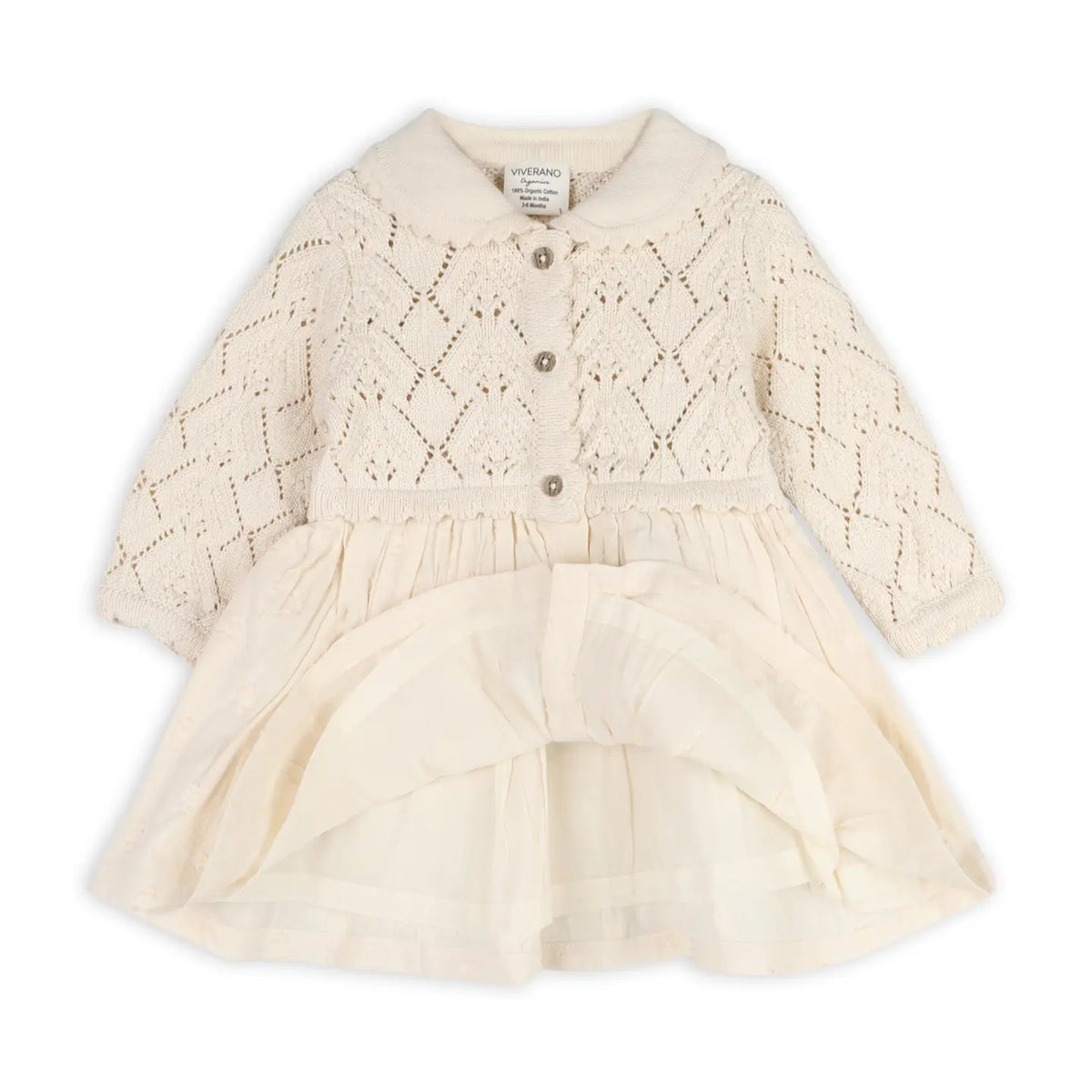 PHOEBE POINTELLE KNIT SWEATER DRESS