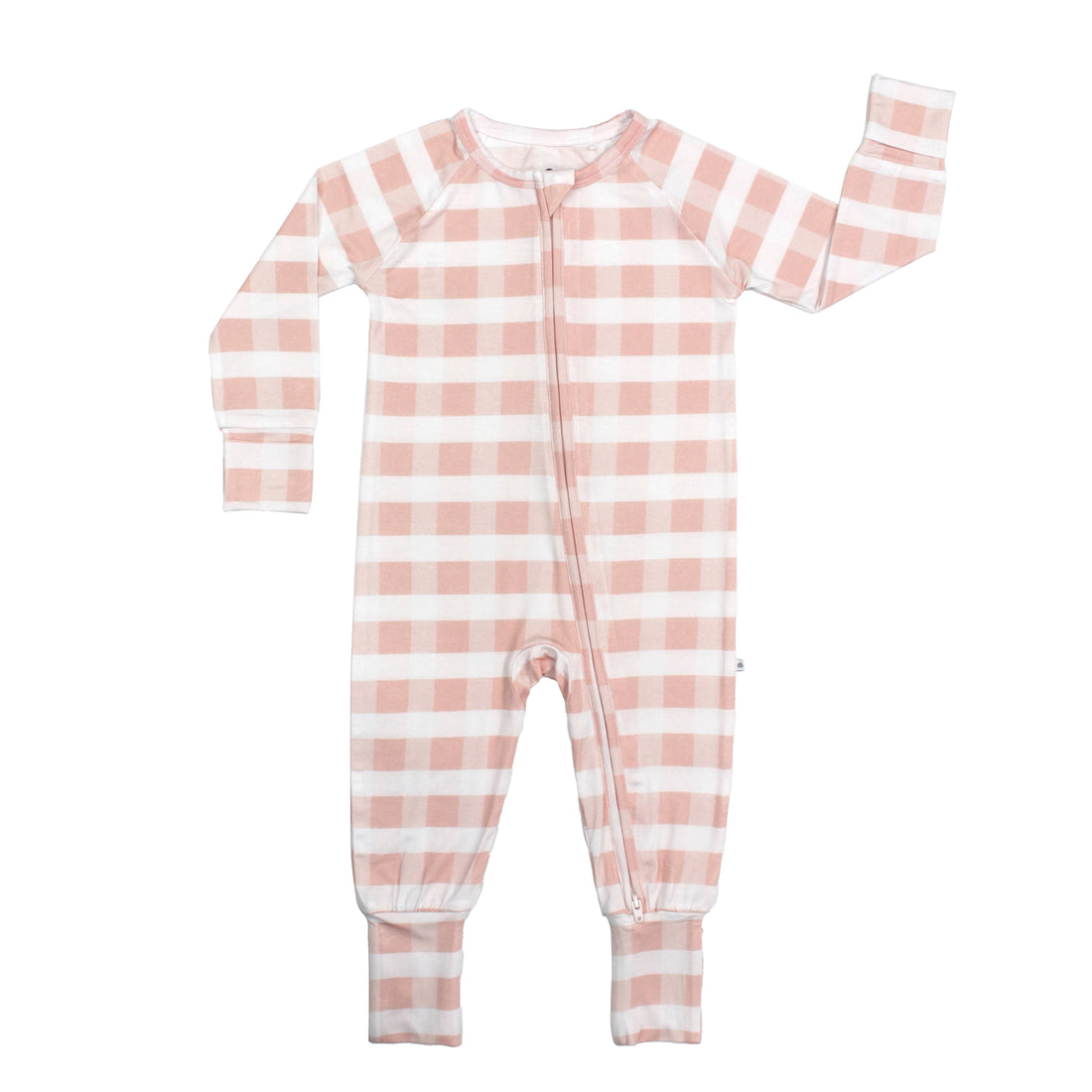 PINK GINGHAM BAMBOO FOOTIE ROMPER
