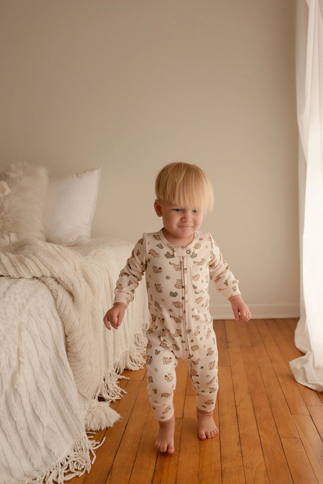 ORGANIC ZIPPER ROMPER - LITTLE FOX
