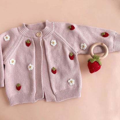STRAWBERRY FLOWER CARDIGAN