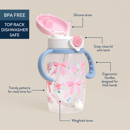 ITZY SIPS STRAW CUP - RIBBONS + ROSES