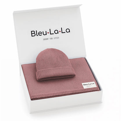 100% COTTON KNIT BLANKET + HAT LUXE GIFT SET