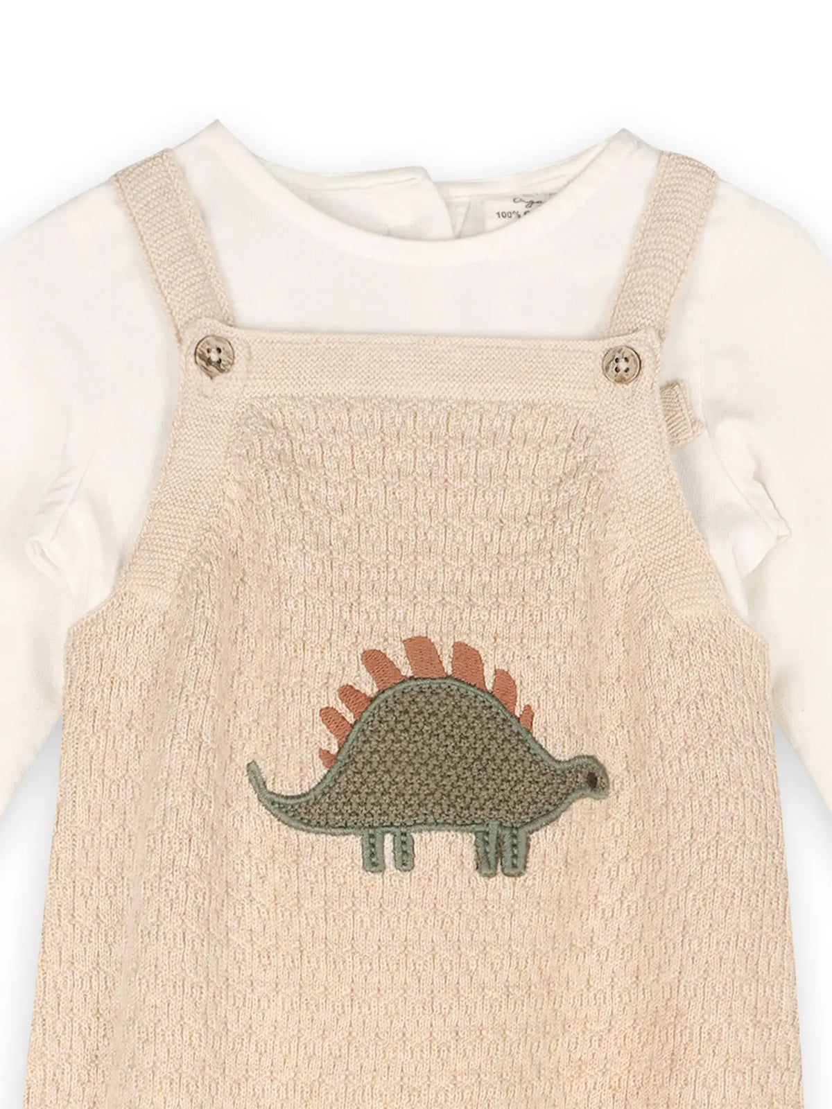 DINO EMBROIDERED KNIT OVERALL SET