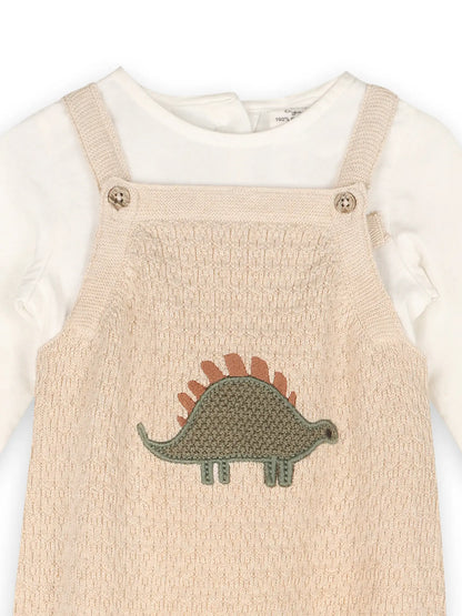 DINO EMBROIDERED KNIT OVERALL SET