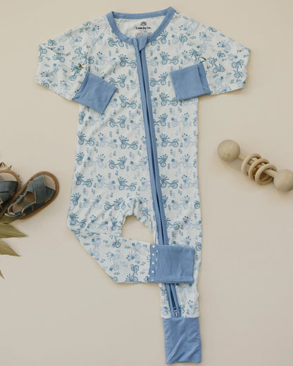 PEDAL AROUND ONESIE - BAMBOO