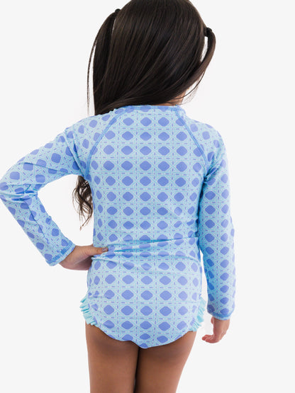 GIRLS COASTAL CANE LONG SLEEVE RASH GUARD