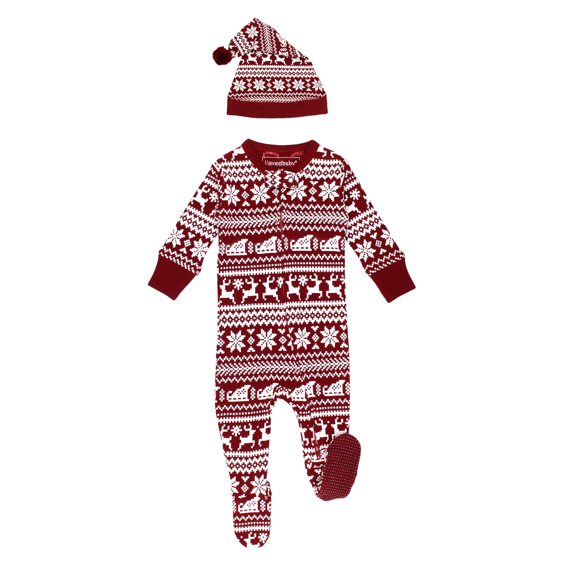 HOLIDAY ZIPPER FOOTIE SET - SANTA&