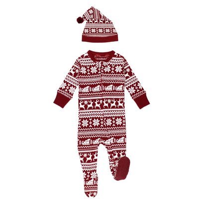 HOLIDAY ZIPPER FOOTIE SET - SANTA&