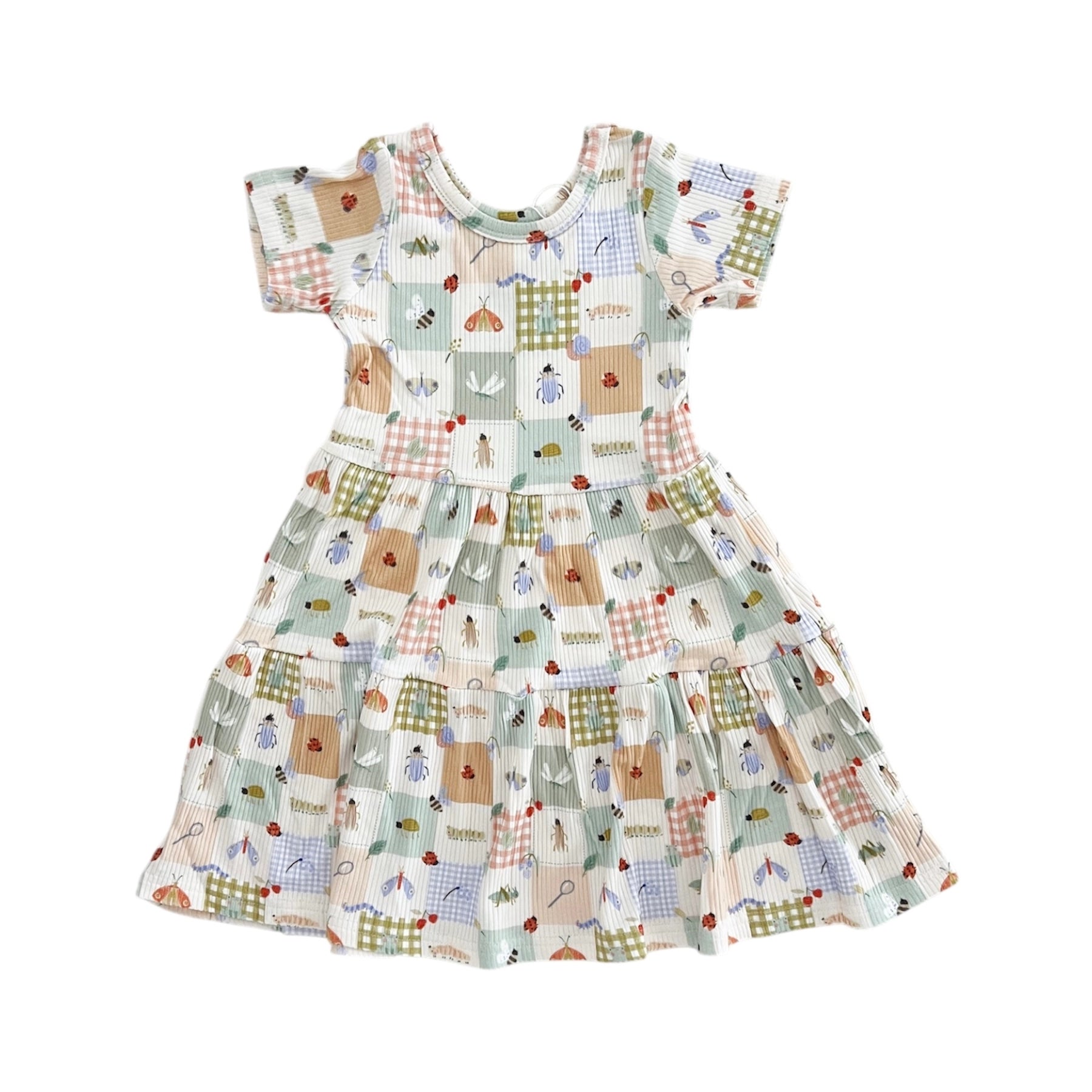 BUGS RIBBED SHORT SLEEVE DRESS