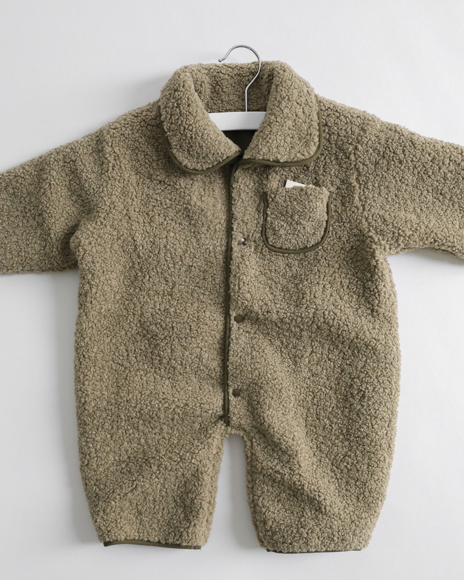 OLIVE SHEARLING JUMPSUIT