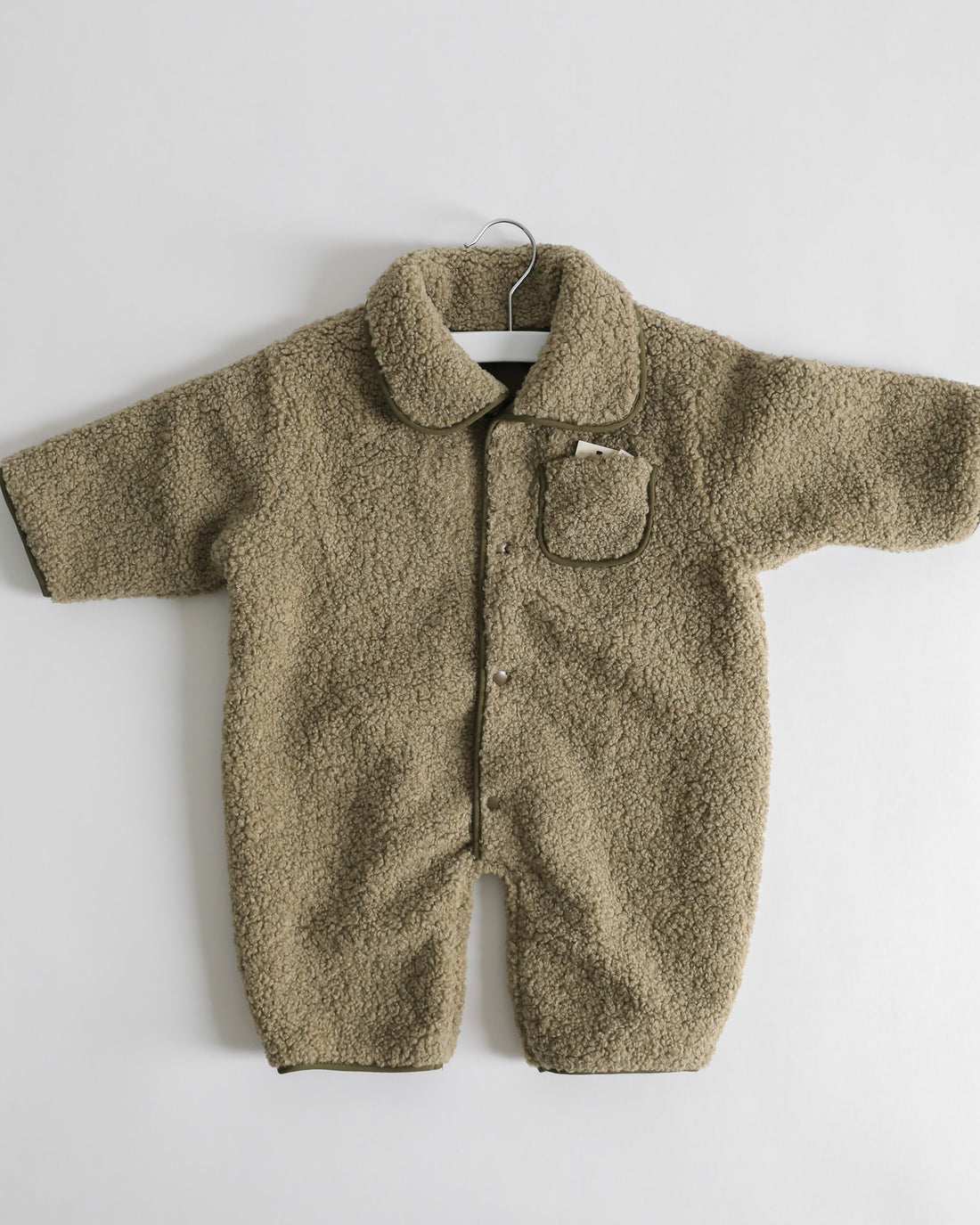 OLIVE SHEARLING JUMPSUIT