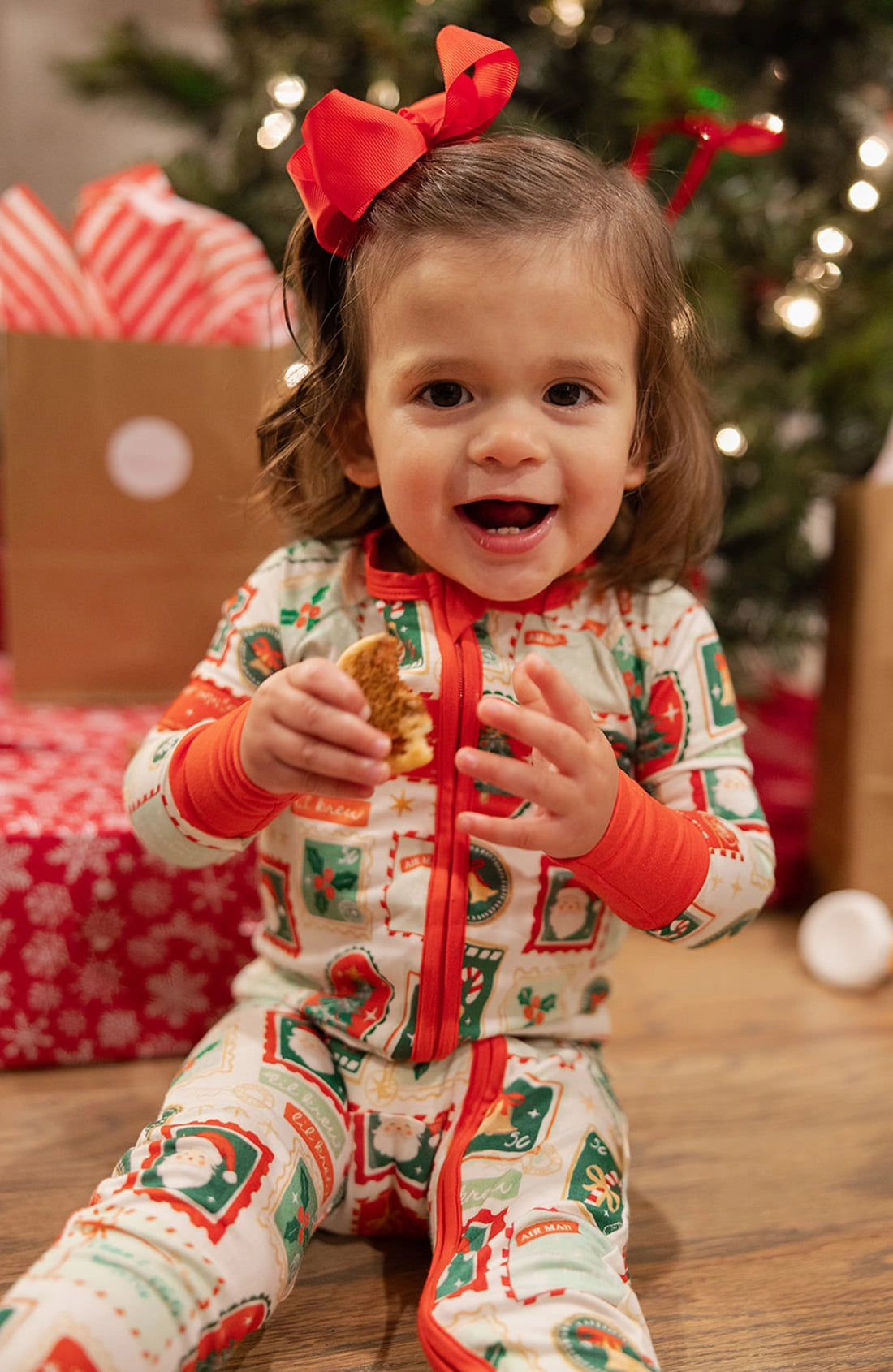 LETTERS TO SANTA BAMBOO ZIP PAJAMAS