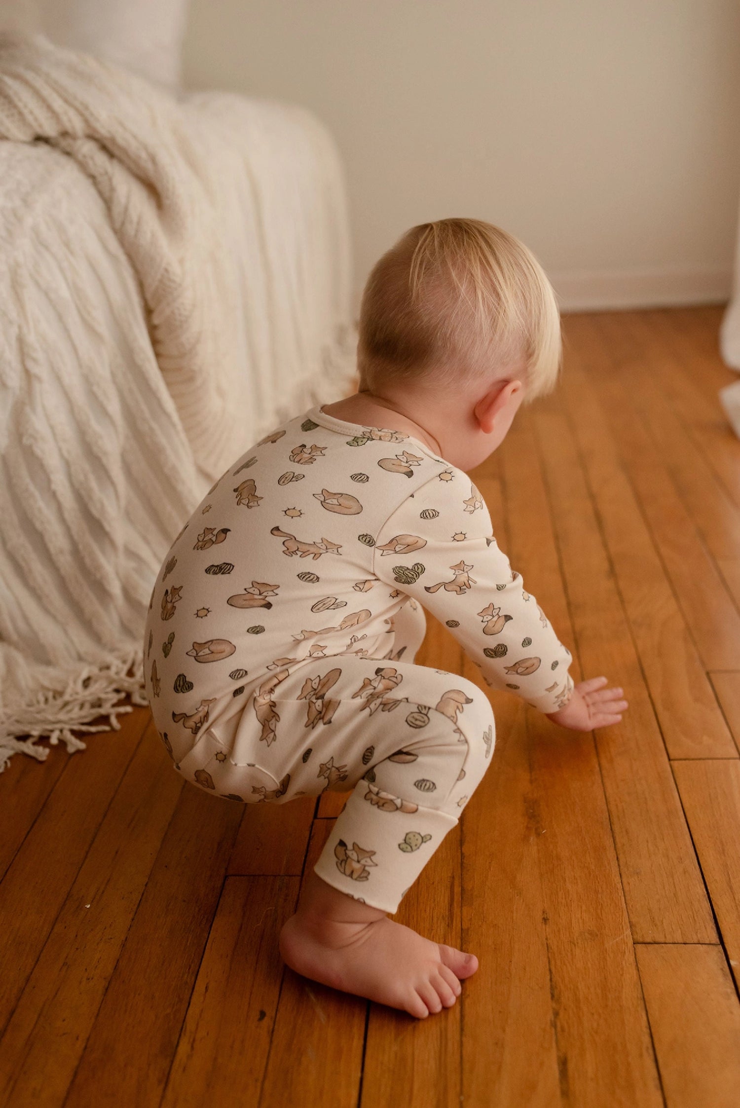 ORGANIC ZIPPER ROMPER - LITTLE FOX