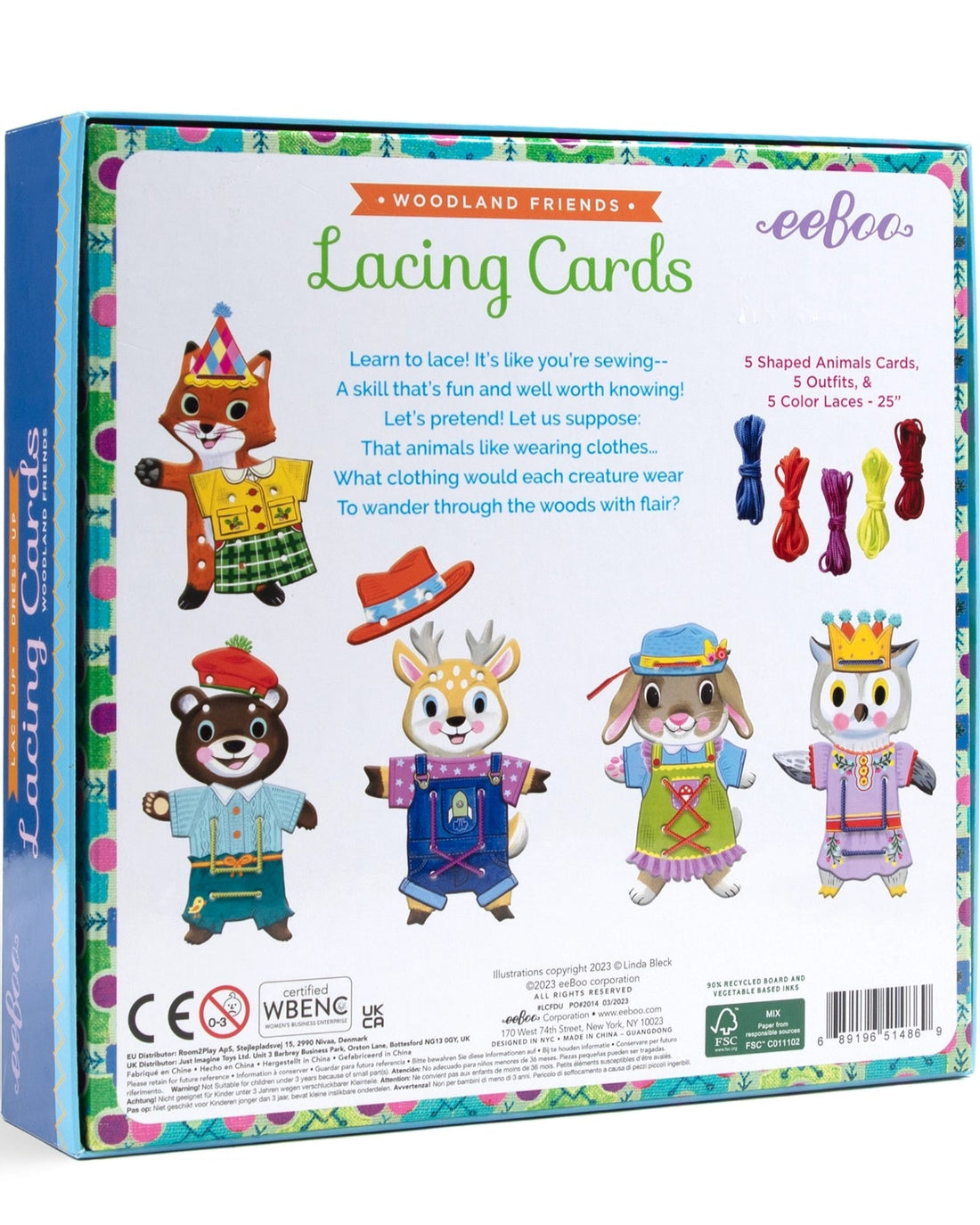 WOODLAND FRIENDS DRESS UP LACING CARDS