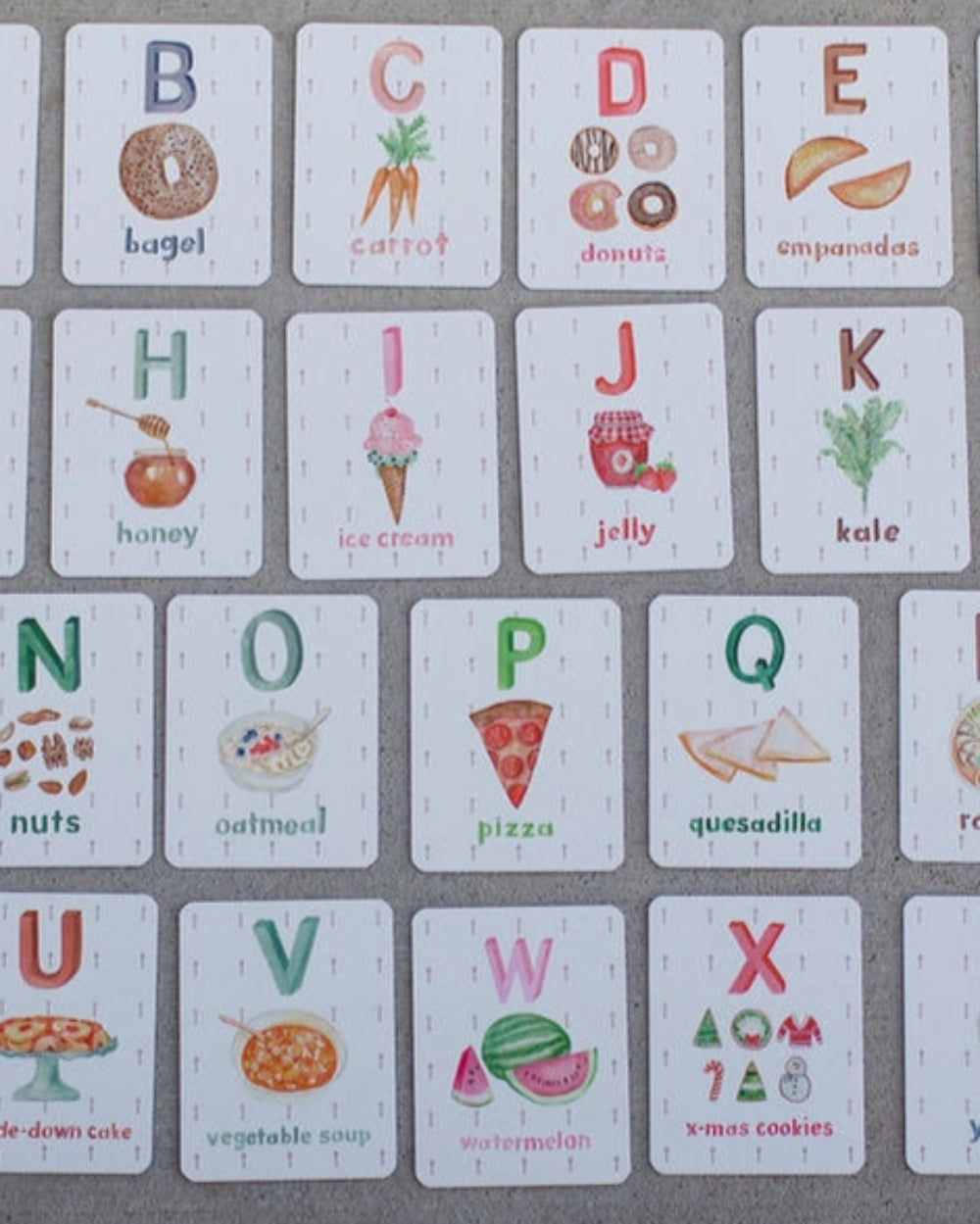 FOODIE THEMED ABC FLASHCARDS