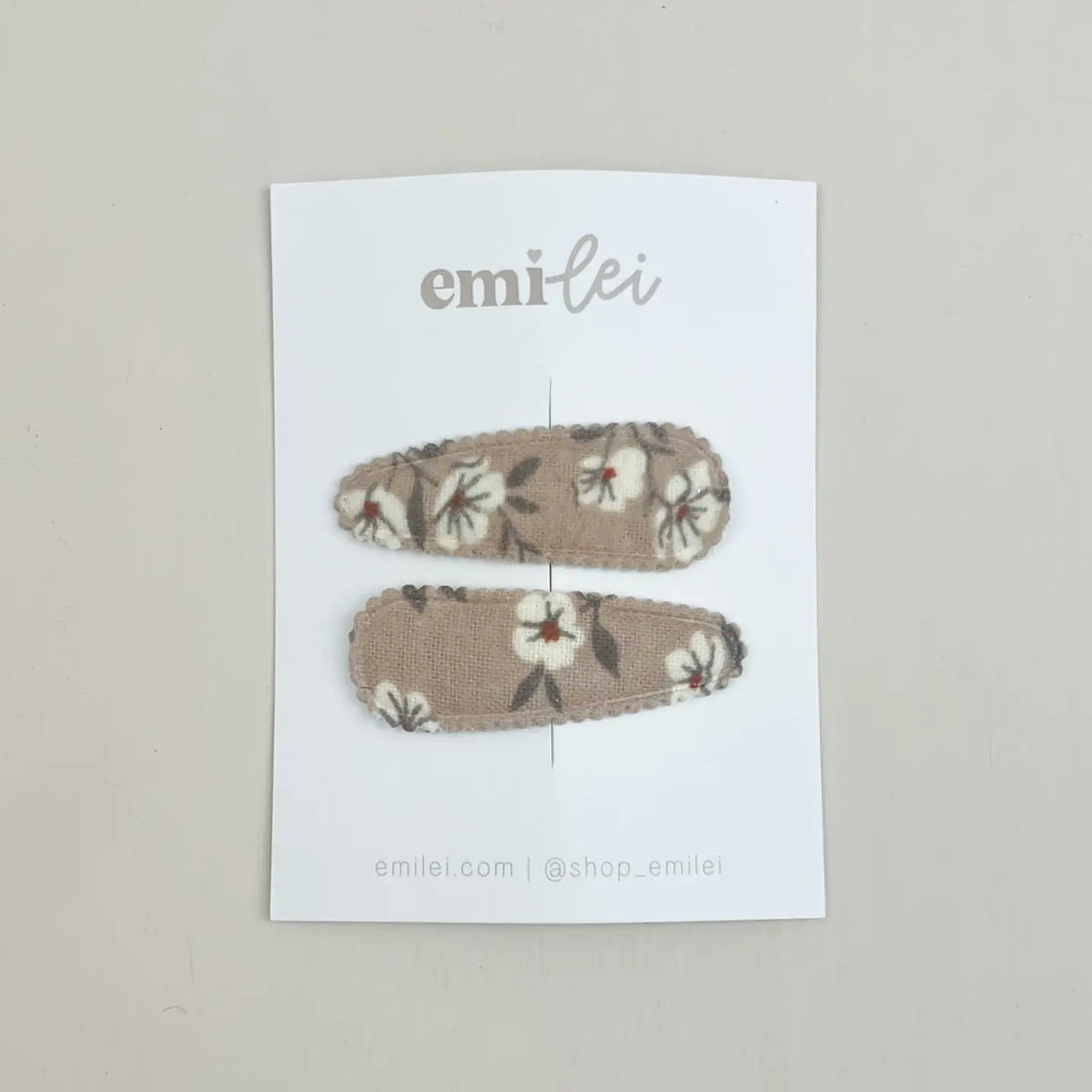NEUTRAL FLORAL SNAP BARRETTE