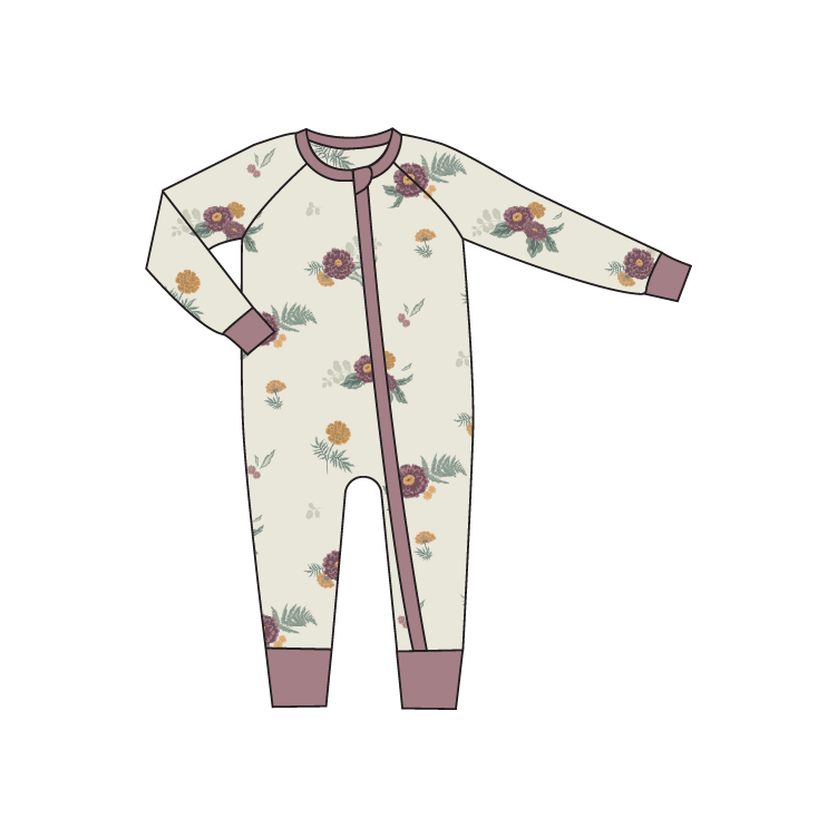 FALL FLORAL BAMBOO ONESIE