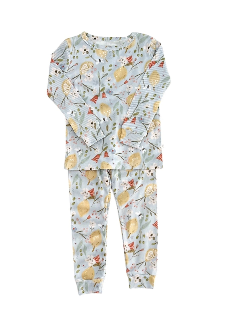 LEMON FLORAL BAMBOO TWO PIECE SET