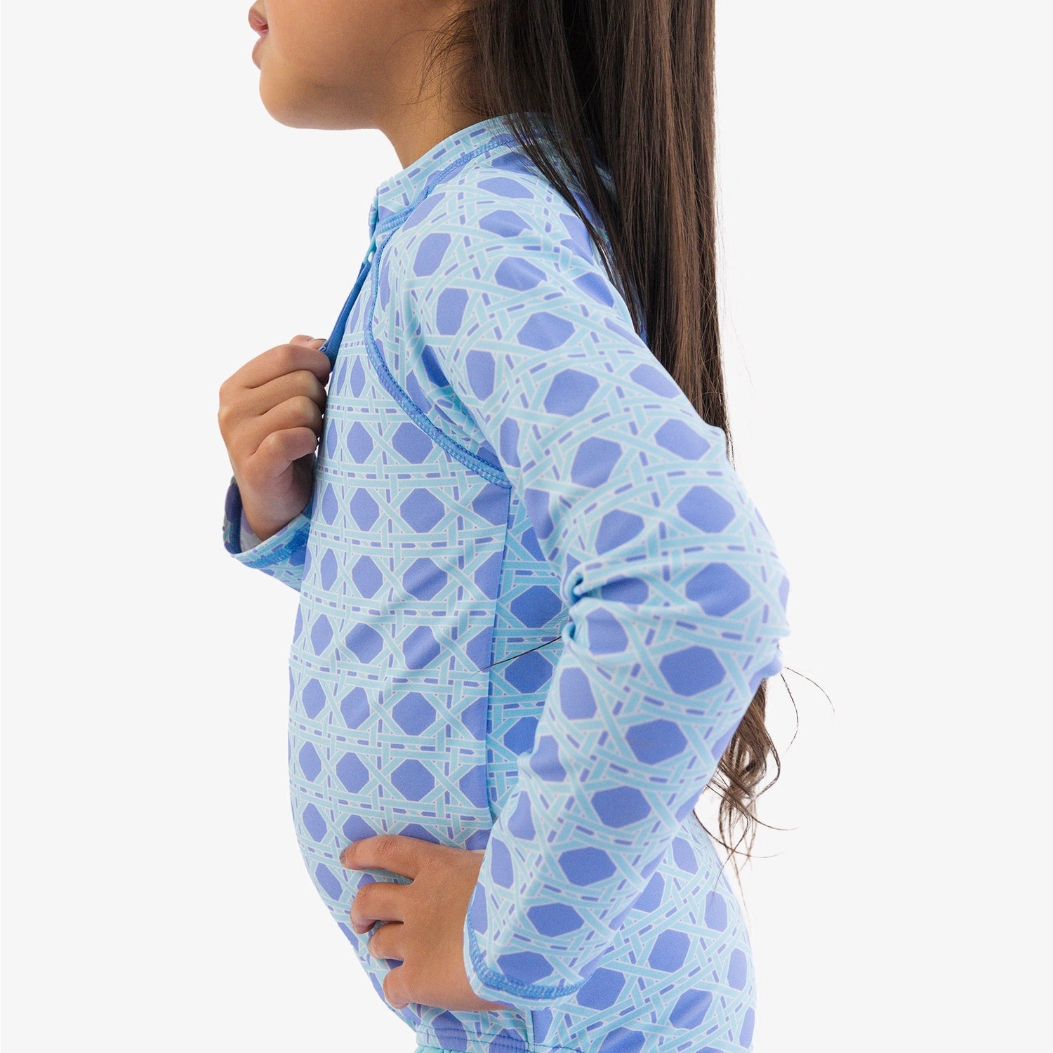GIRLS COASTAL CANE LONG SLEEVE RASH GUARD