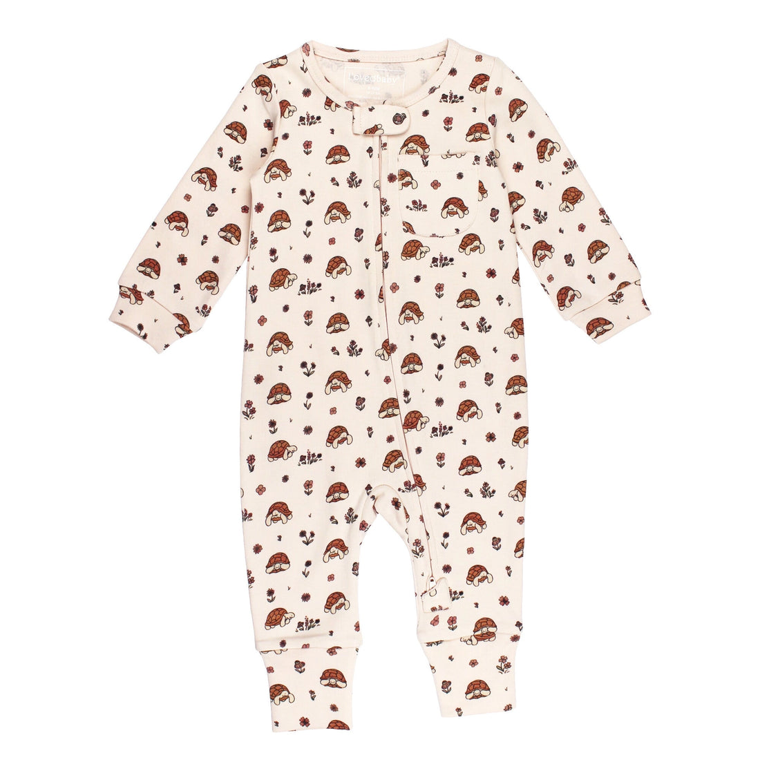 ORGANIC ZIPPER ROMPER - TINY TORTOISE