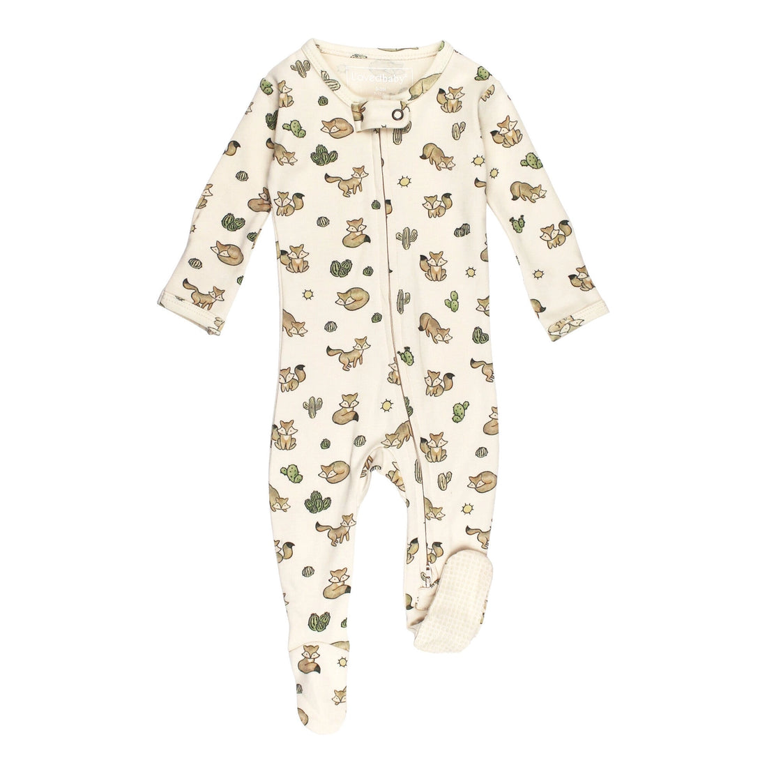 ORGANIC LITTLE FOX ZIPPER FOOTIE