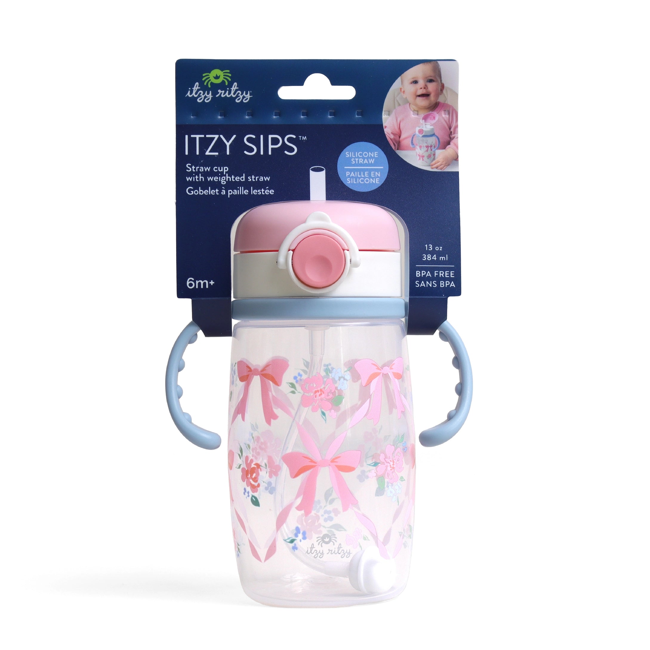 ITZY SIPS STRAW CUP - RIBBONS + ROSES