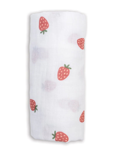 STRAWBERRIES COTTON SWADDLE