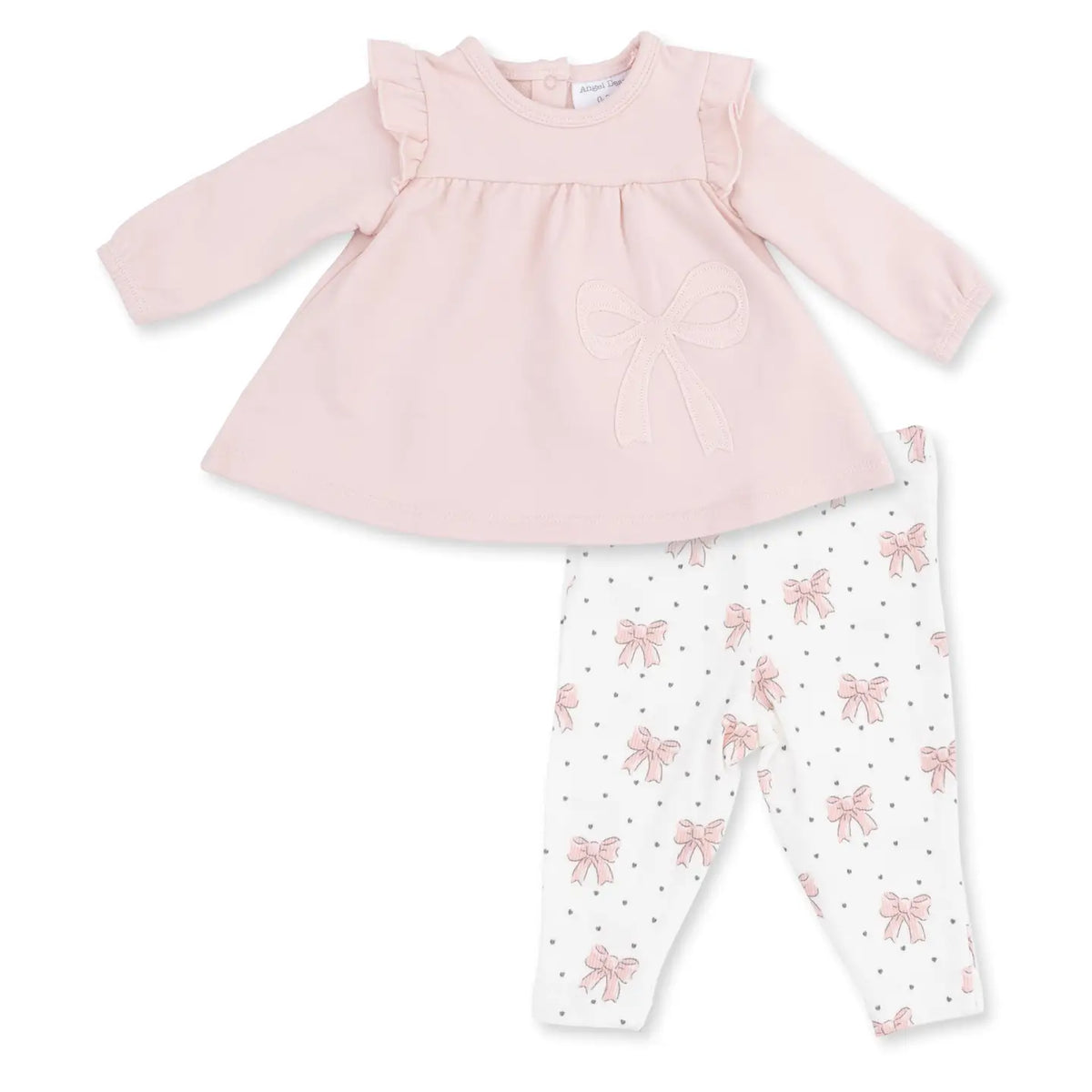 LONG SLEEVE SWEATSHIRT WITH LEGGINGS - VEILED PINK BOWS