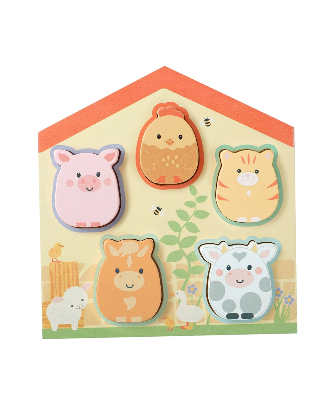 FARMYARD WOODEN BARN SHAPE PUZZLE