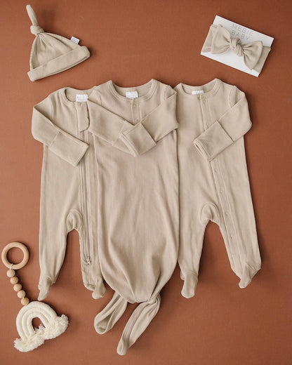 OATMEAL ORGANIC COTTON KNOT GOWN