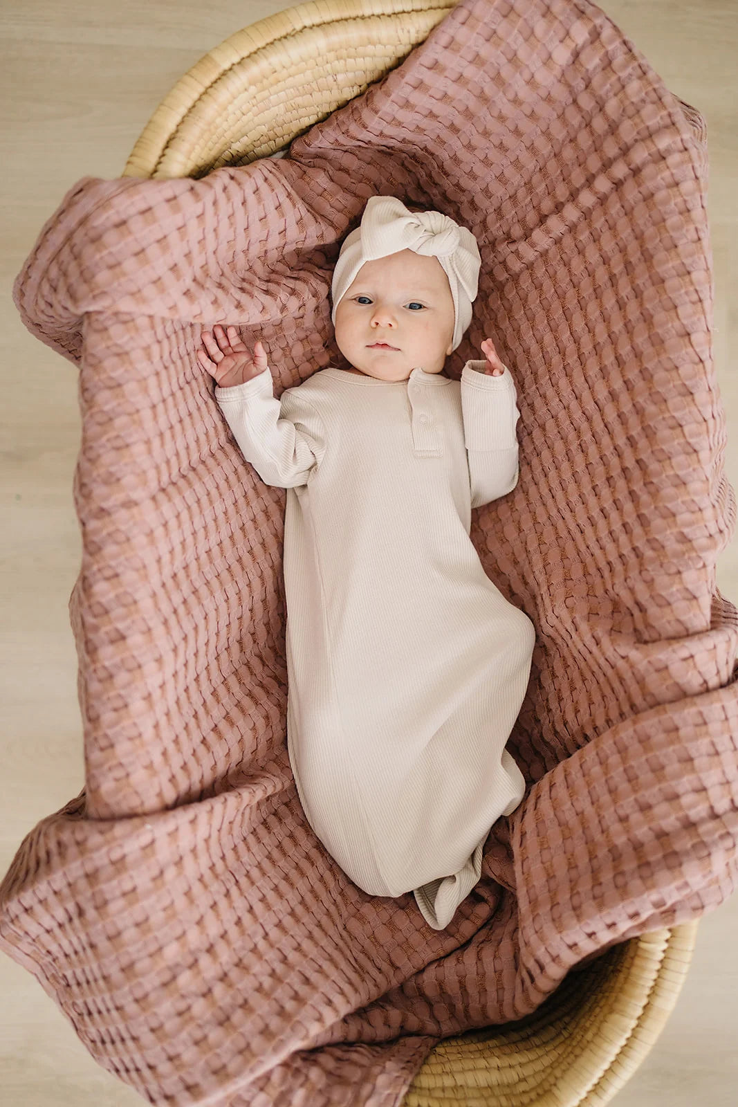VANILLA ORGANIC COTTON KNOT GOWN