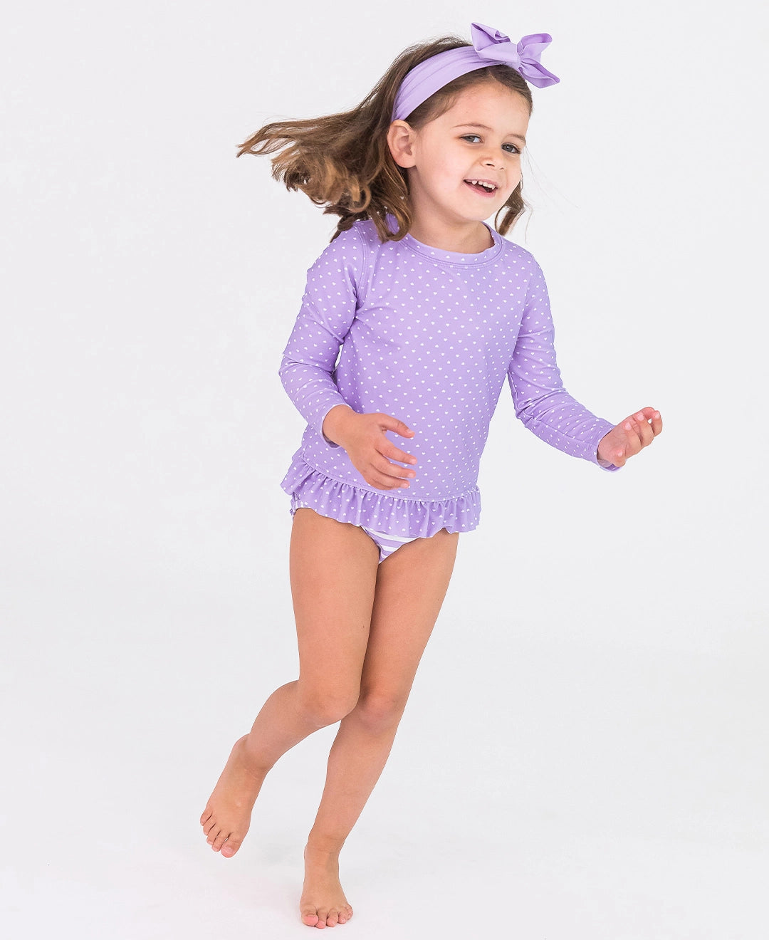 LAVENDER HEART LONG SLEEVE RASH GUARD