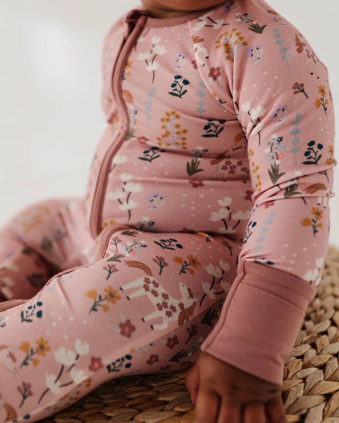 ZIP BAMBOO ROMPER - UNICORN