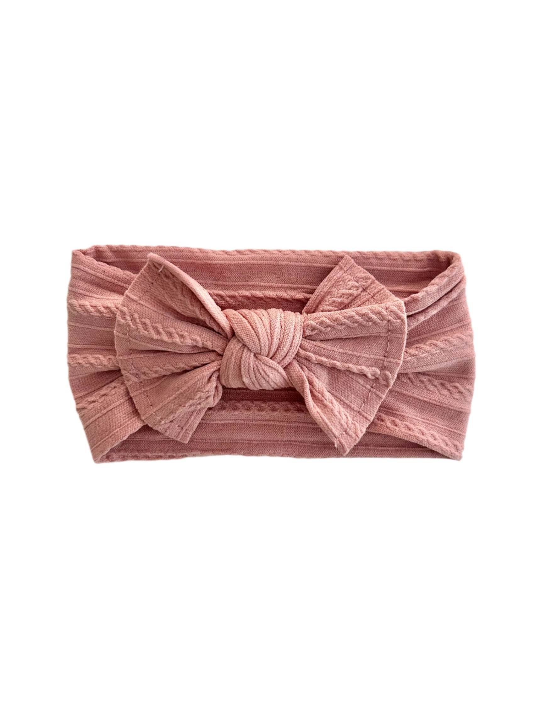 DUSTY PINK BOW HEADBAND