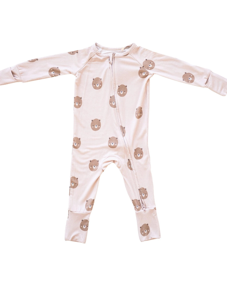 TEDDY ZIP ROMPER - BAMBOO