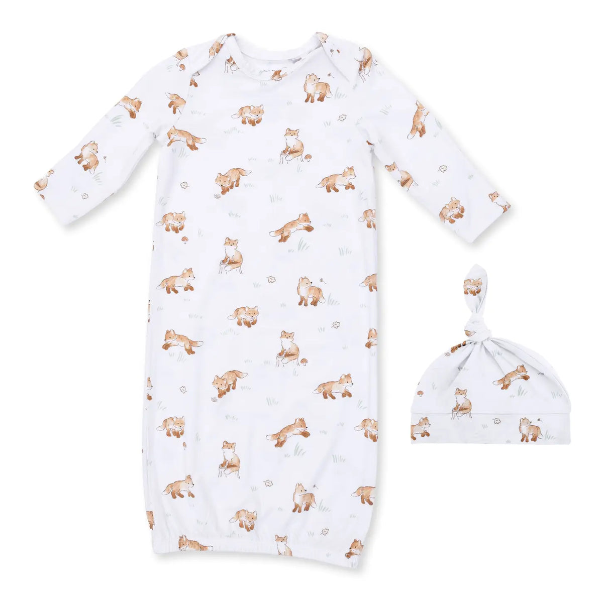 LITTLE EXPLORER FOX - GOWN + KNOTTED HAT