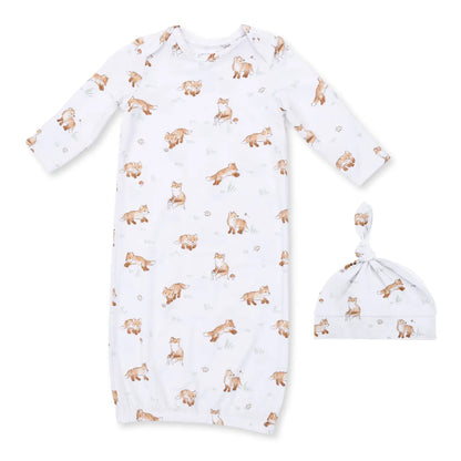 LITTLE EXPLORER FOX - GOWN + KNOTTED HAT