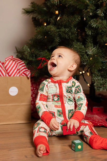 LETTERS TO SANTA BAMBOO ZIP PAJAMAS