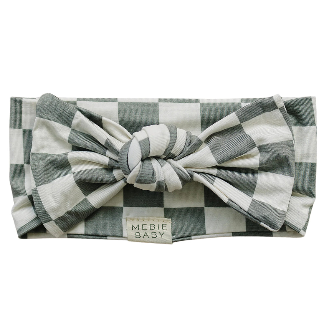 LIGHT GREEN CHECKERED BAMBOO HEAD WRAP