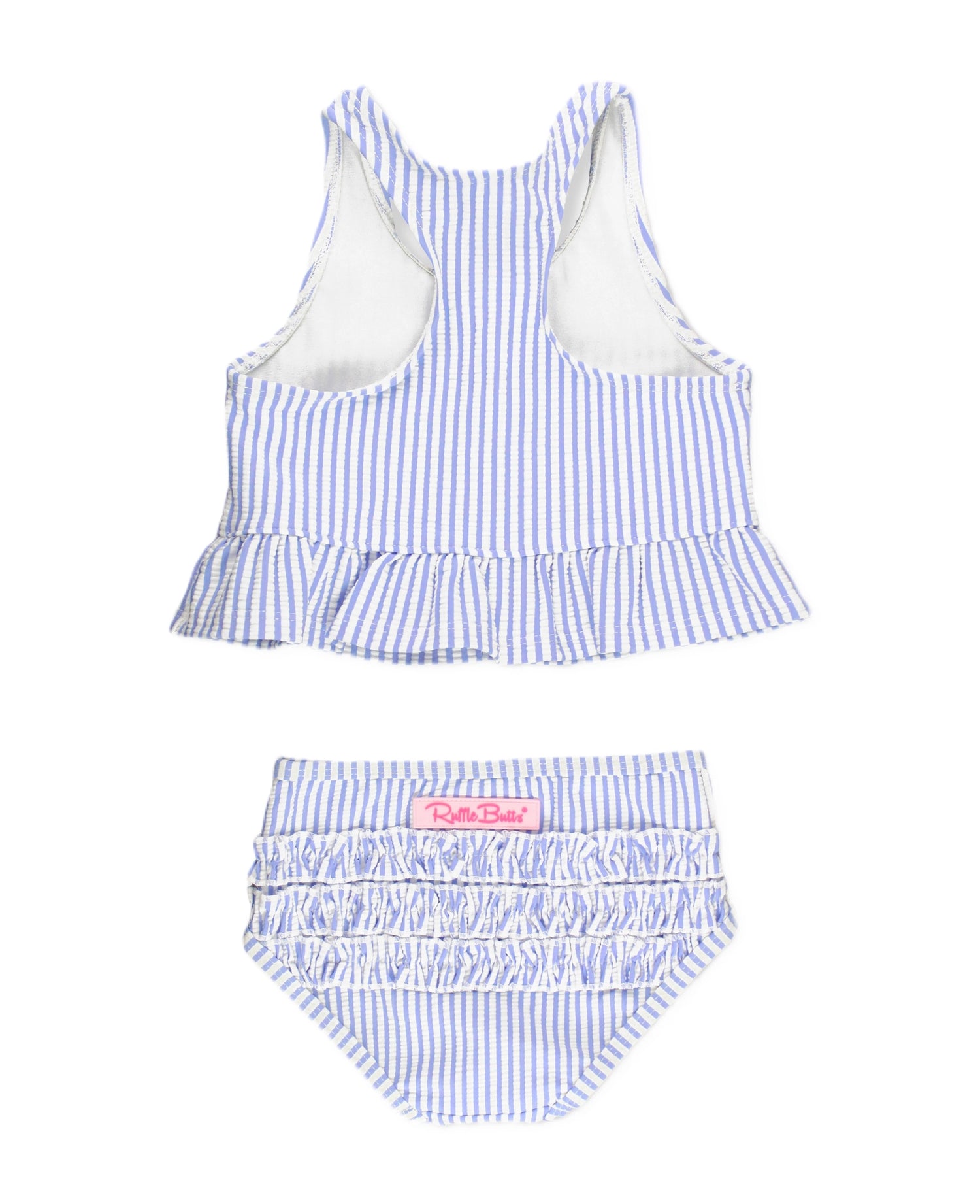 PERIWINKLE SEERSUCKER PEPLUM TANKINI